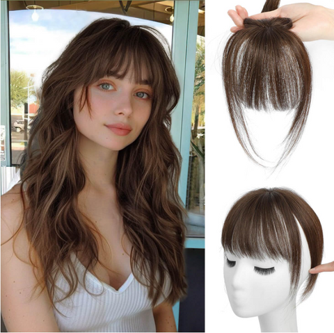 360° Cover Clip in Bangs Real Human Hair Fake Bangs Clip in Hair Extensions for Women Hair Bangs Clip in Human Hair for Daily Use