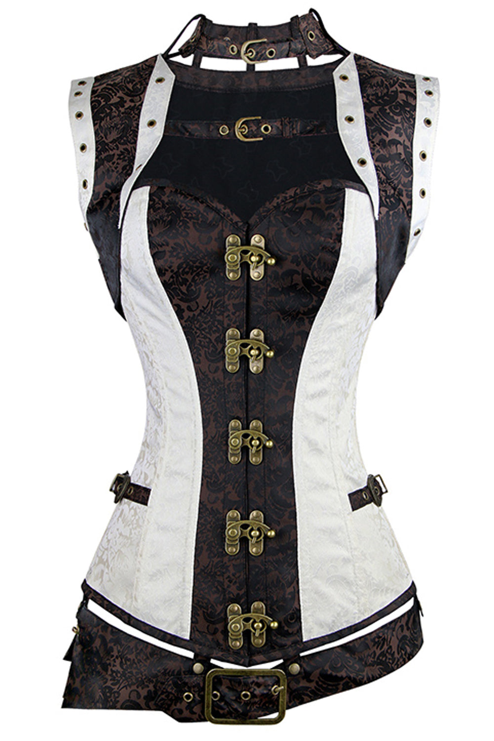 Atomic Two Toned Steel Boned Steampunk Overbust Corset