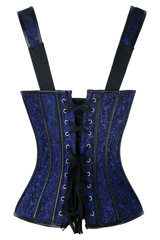 Atomic Electric Blue Steel Boned Steam Overbust Corset
