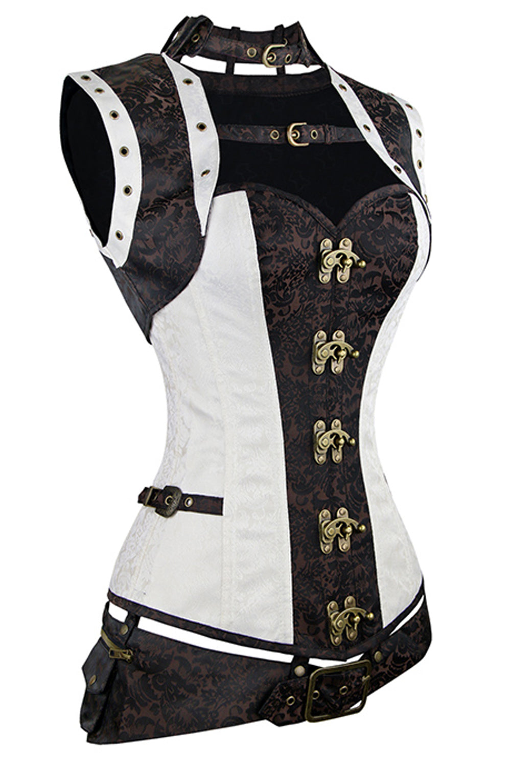Atomic Two Toned Steel Boned Steampunk Overbust Corset
