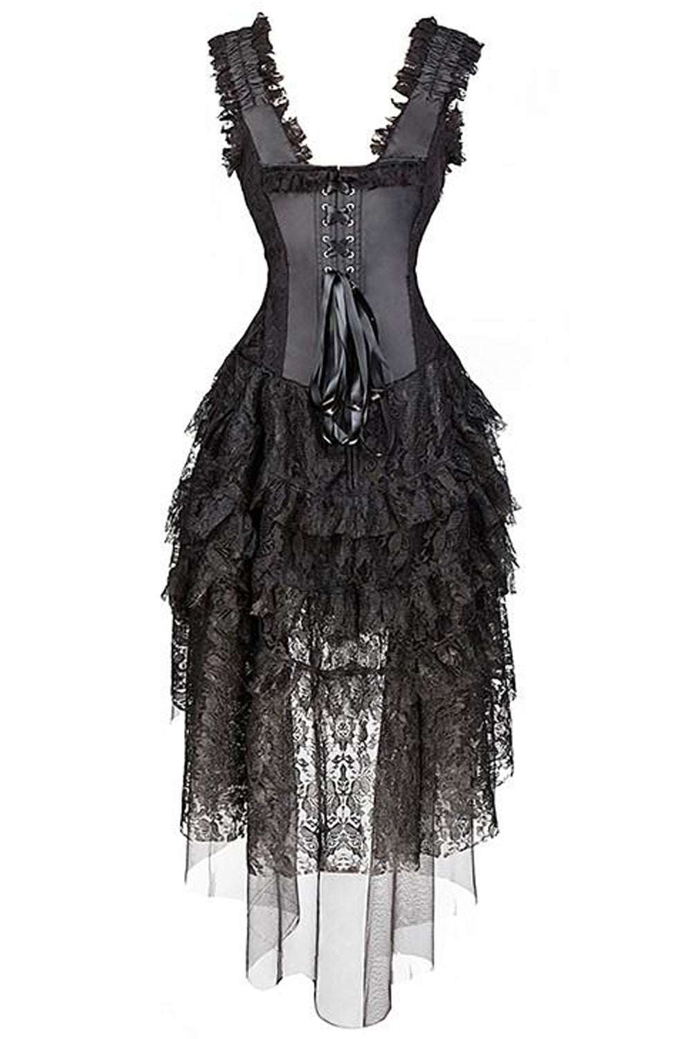 Atomic Black Burlesque Inspired Corset and Skirt Set